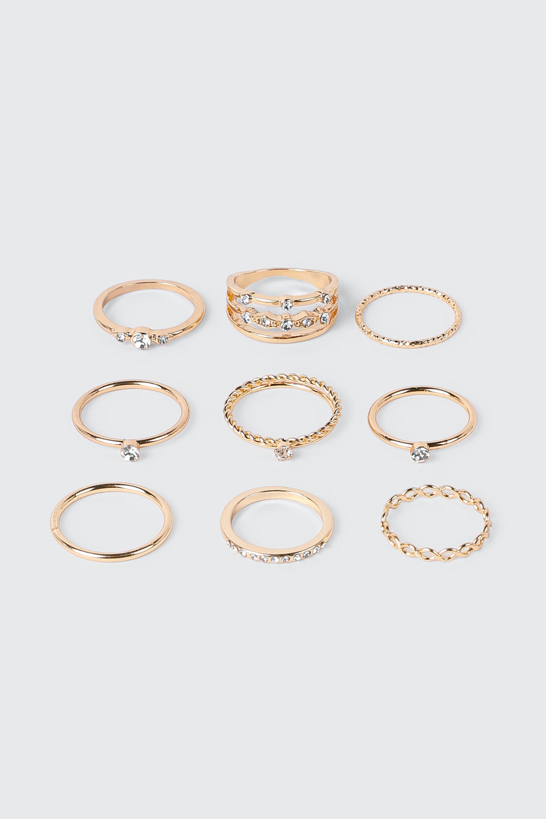 Lot de 9 bagues assorties