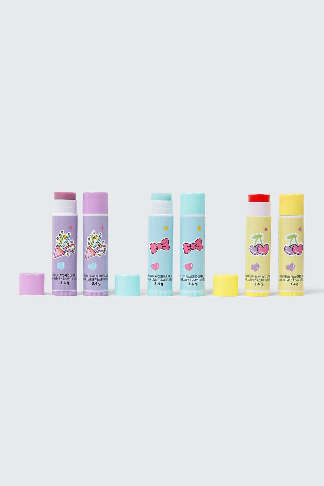 Ensemble de 6 baumes à lèvres aromatisés
