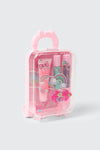 4-Piece Lip Gloss & Hair Clip Suitcase Set