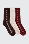 Bow Cable Crew Socks