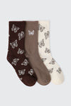 3-Pack Butterfly Crew Socks