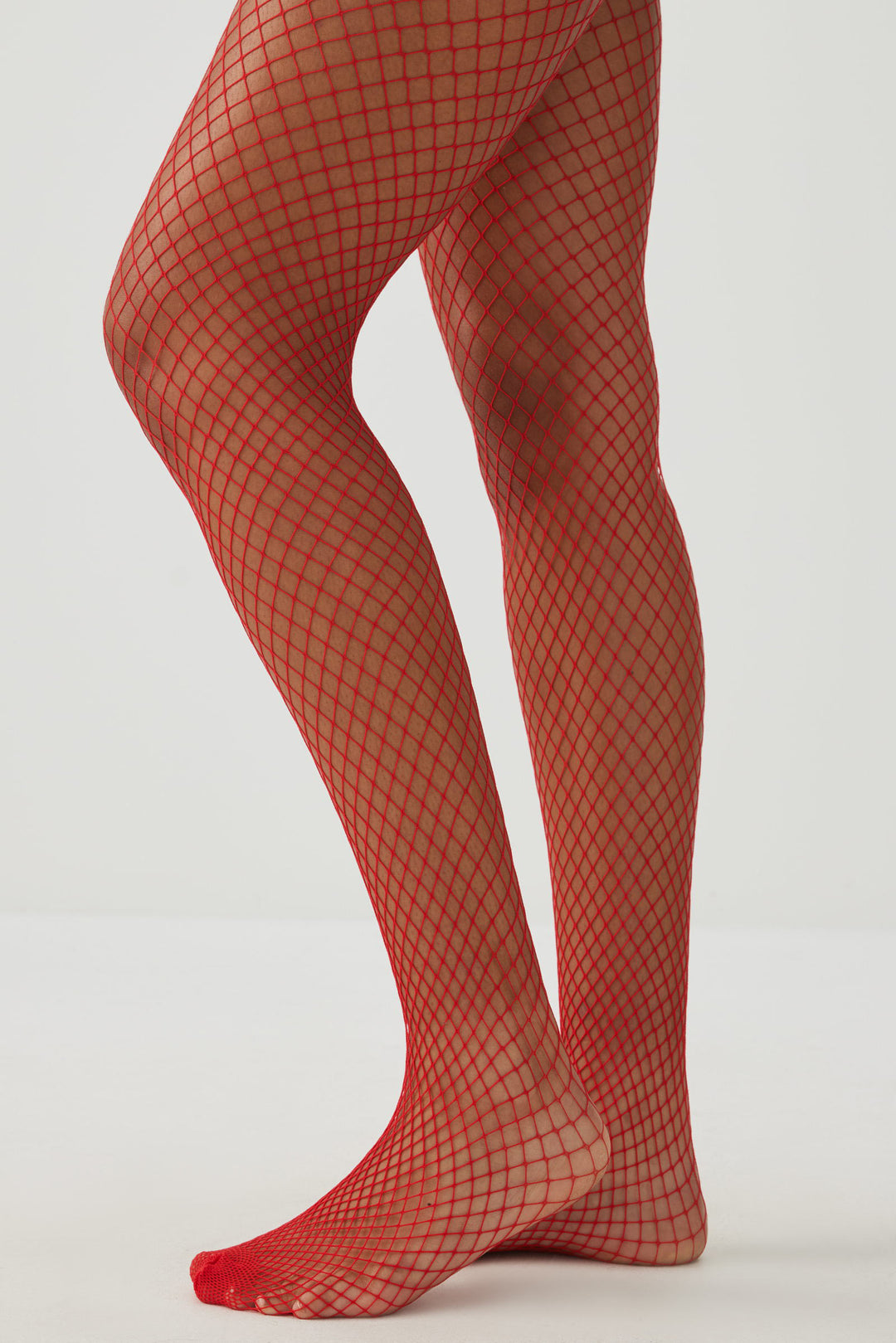 Collant classique en résille rouge