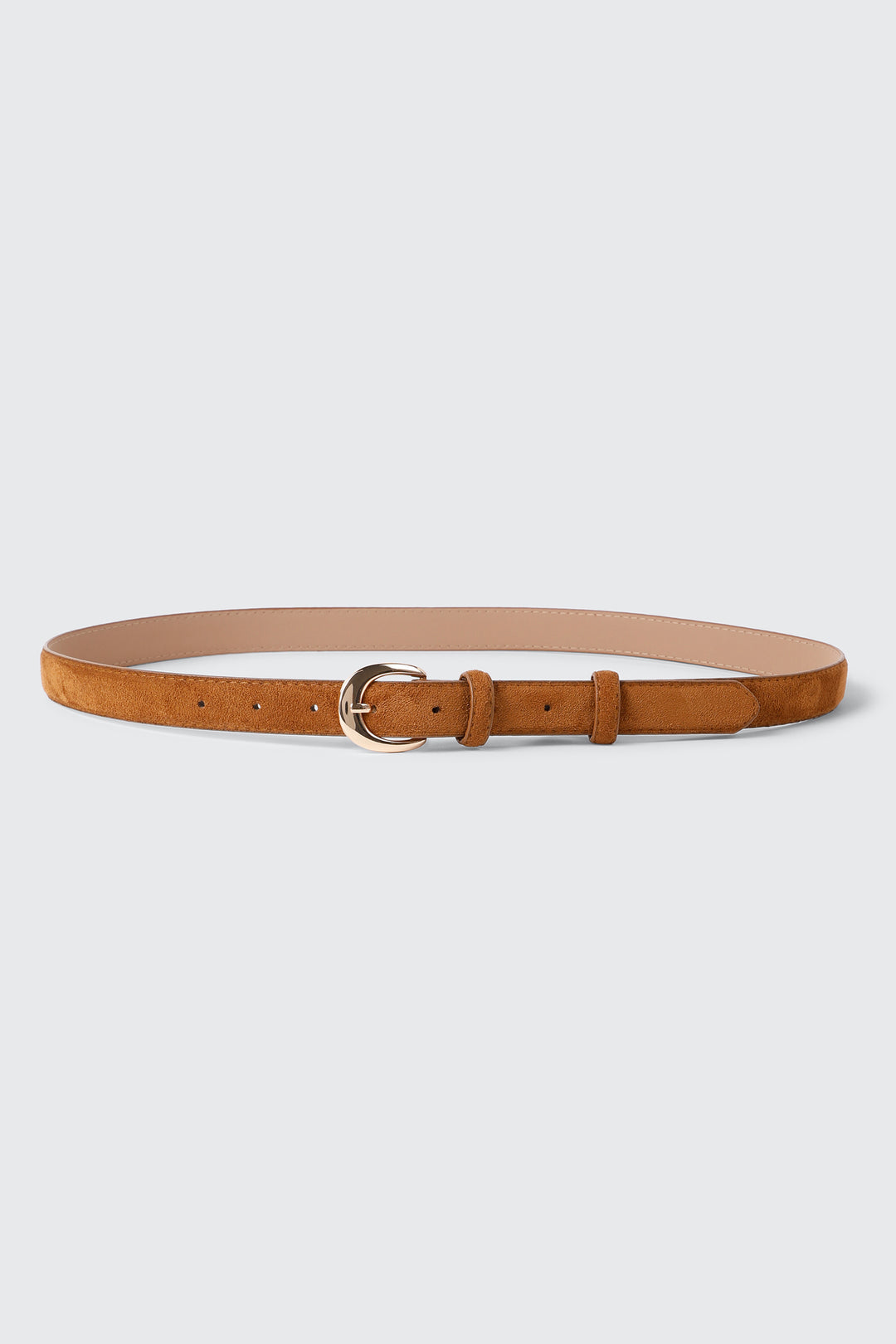 Rounded Buckle Faux Leather Belt