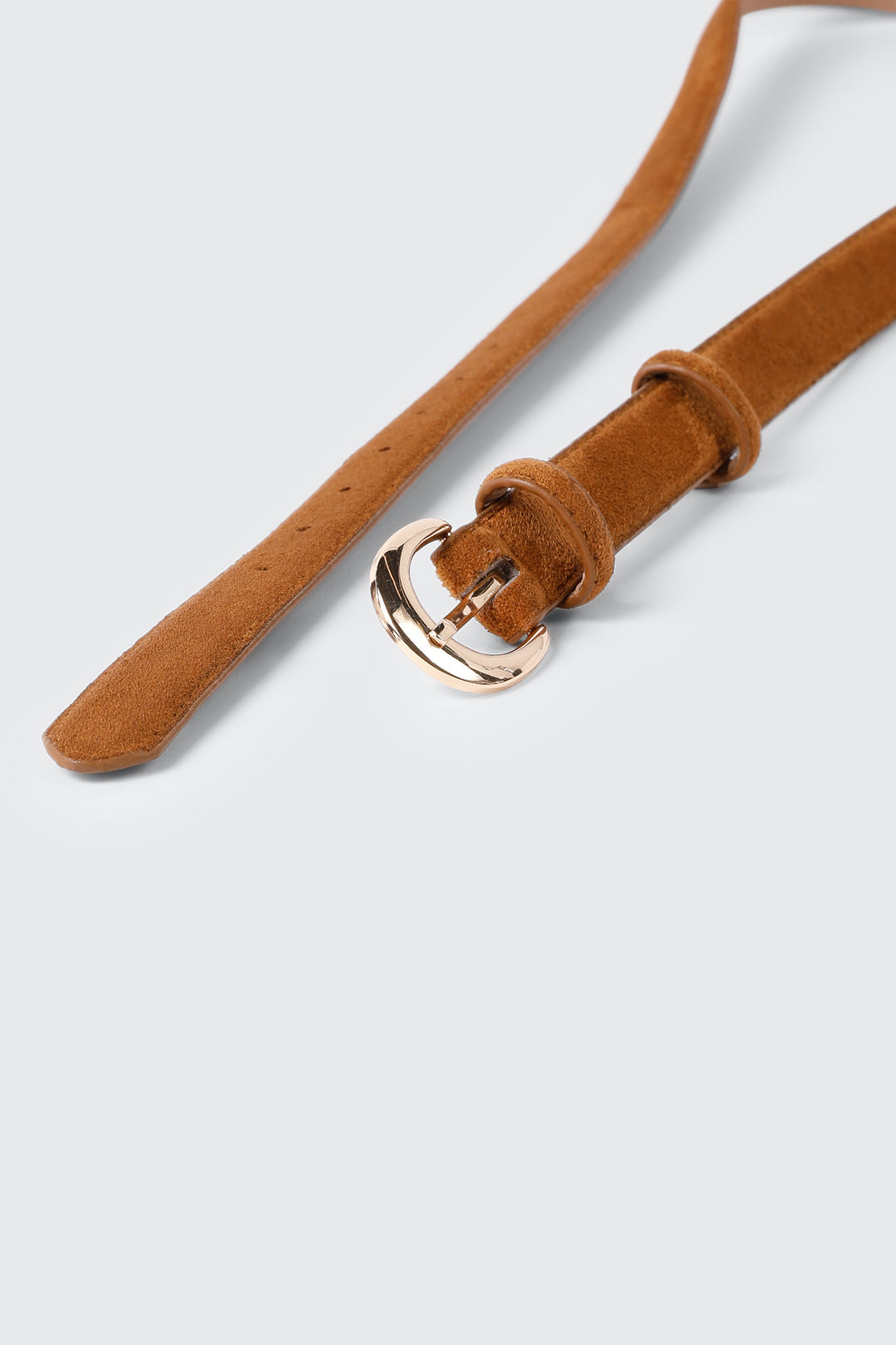 Rounded Buckle Faux Leather Belt