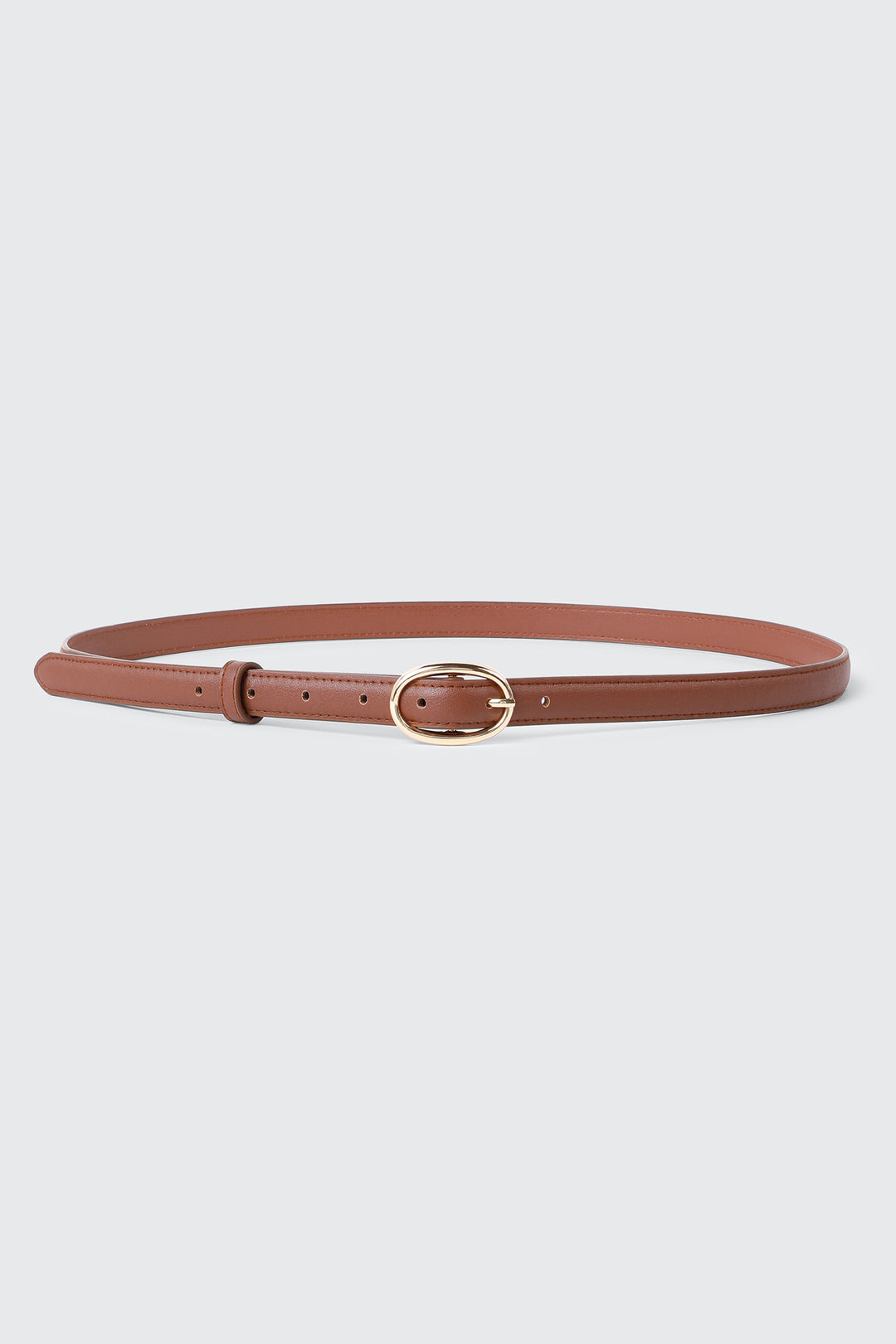Ceinture mince en faux cuir à boucle ovale