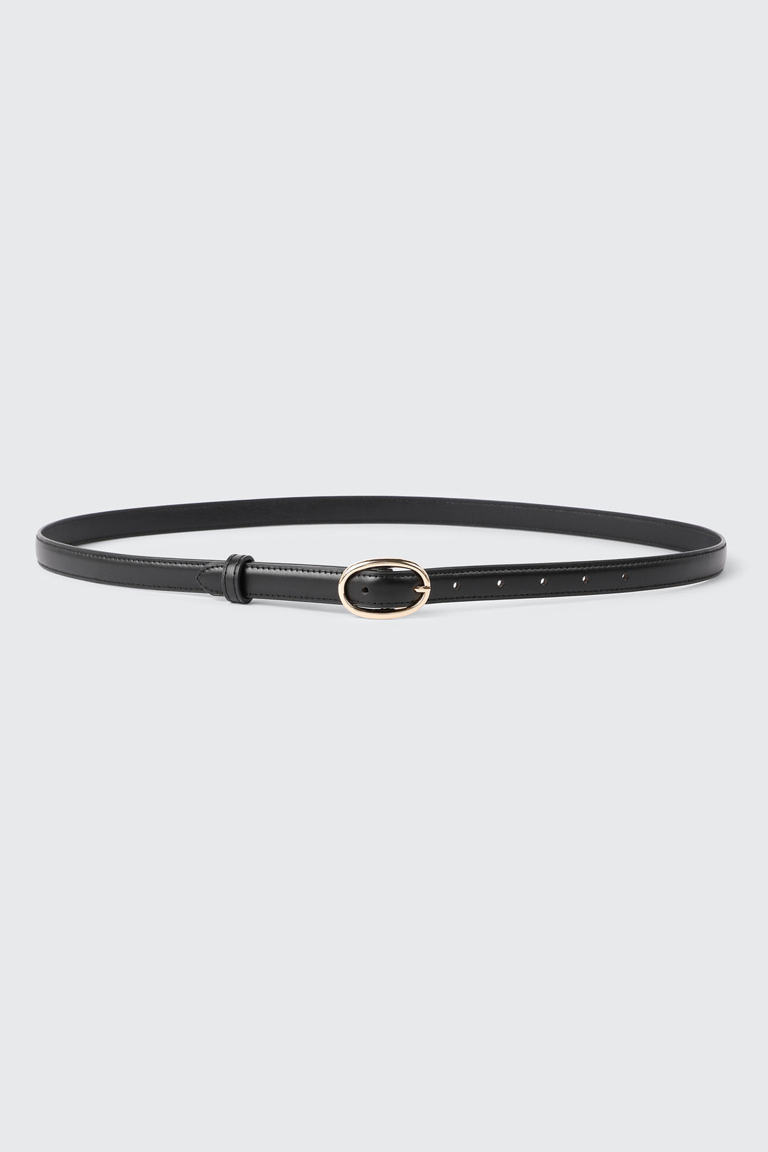 Ceinture mince en faux cuir à boucle ovale
