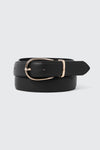 Ceinture mince en faux cuir à boucle arrondie