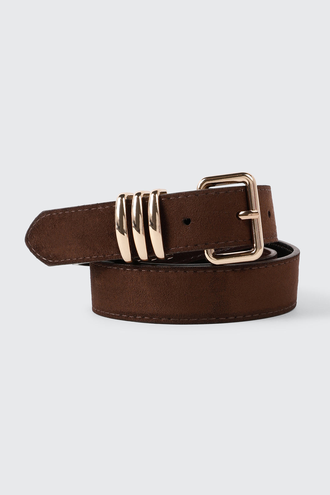Ceinture en faux suède à boucle carrée