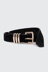 Ceinture en faux suède à boucle carrée