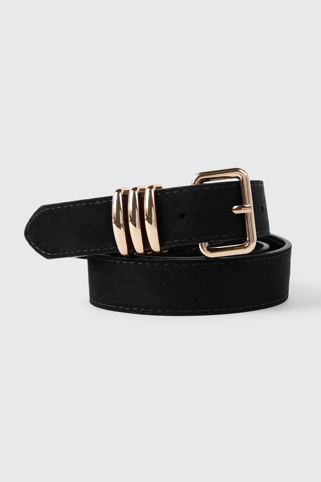 Ceinture en faux suède à boucle carrée