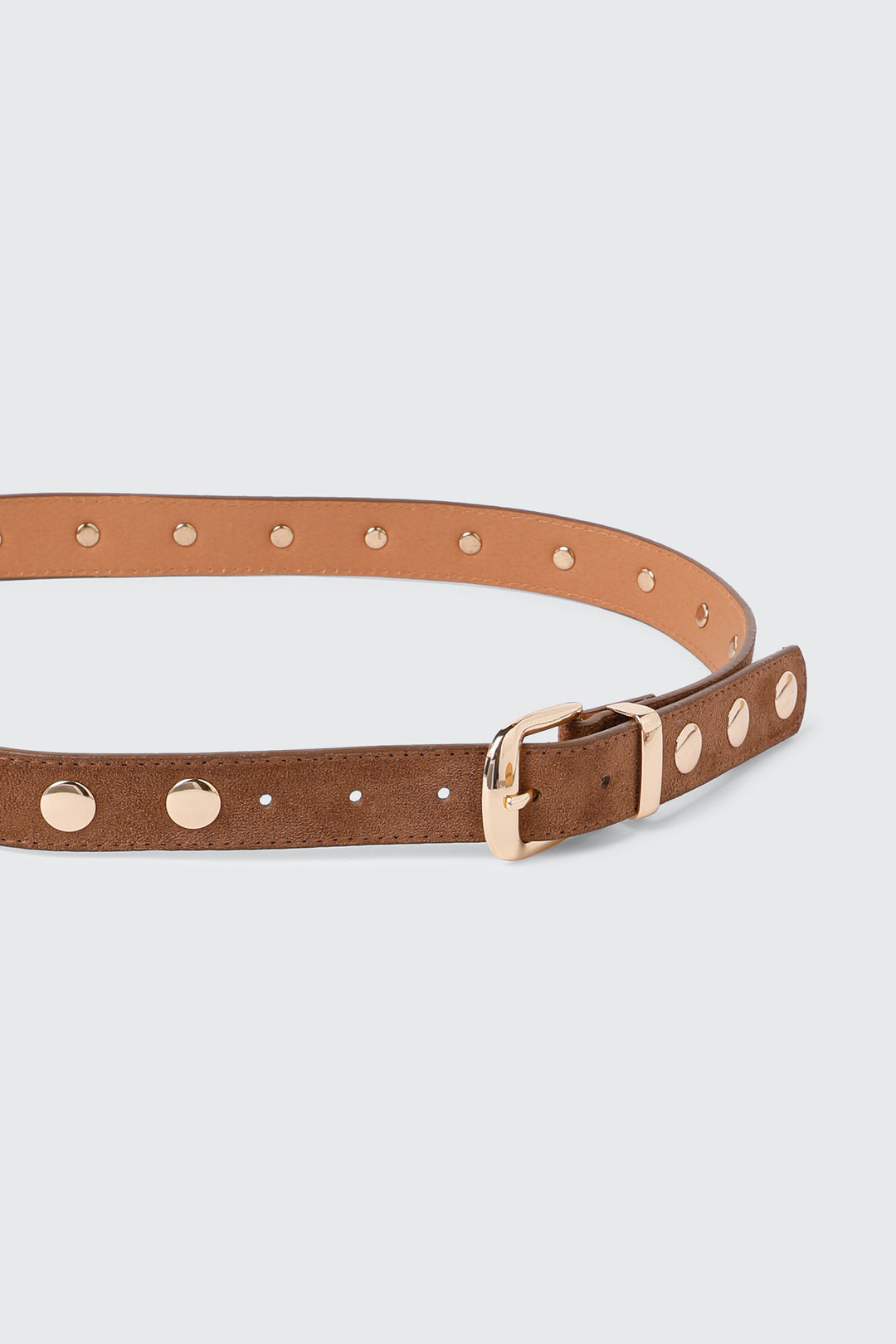 Flat Stud Faux Suede Belt