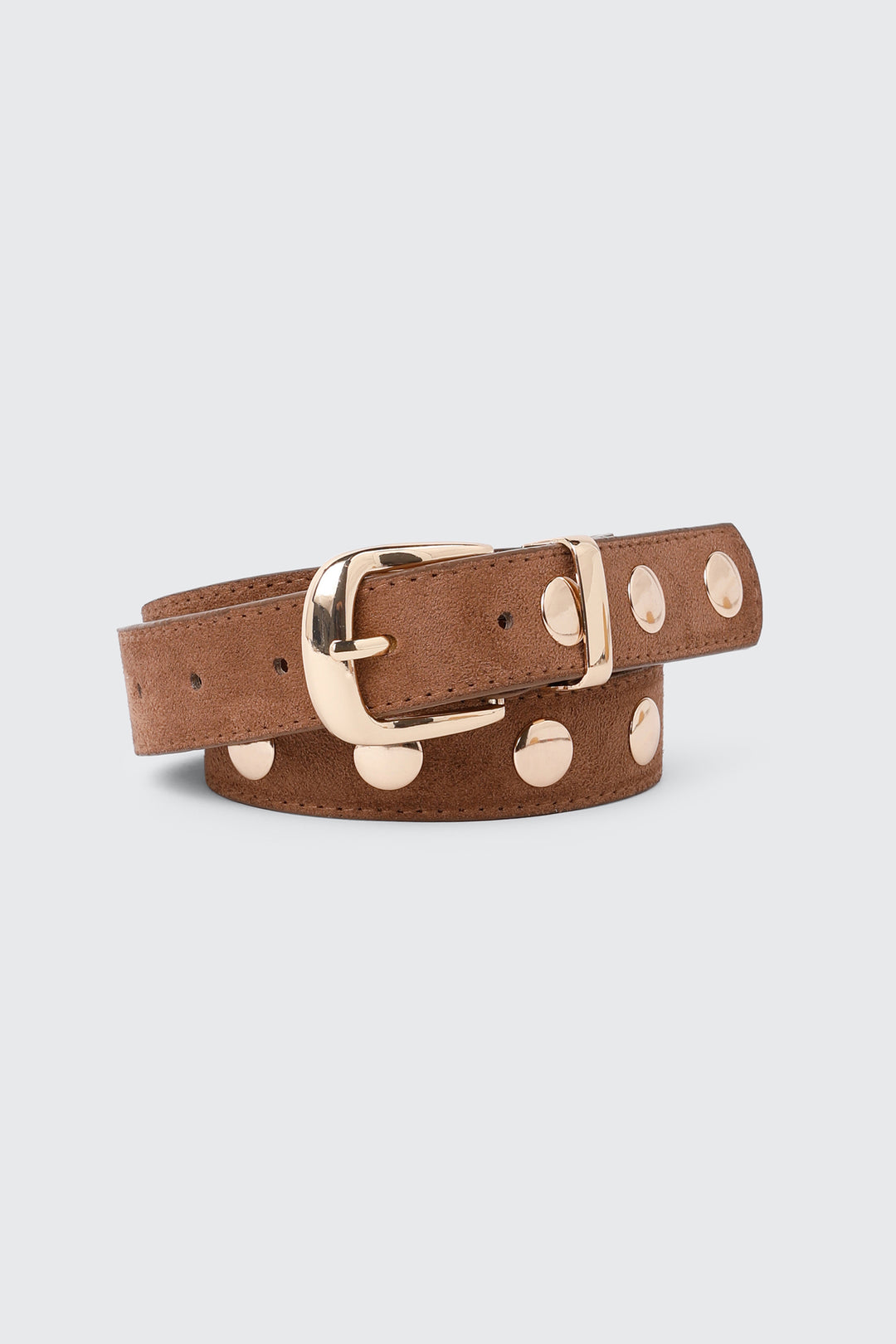Flat Stud Faux Suede Belt