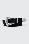 Faux Suede Belt with Metal Tip