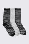 3-Pack Striped Crew Socks