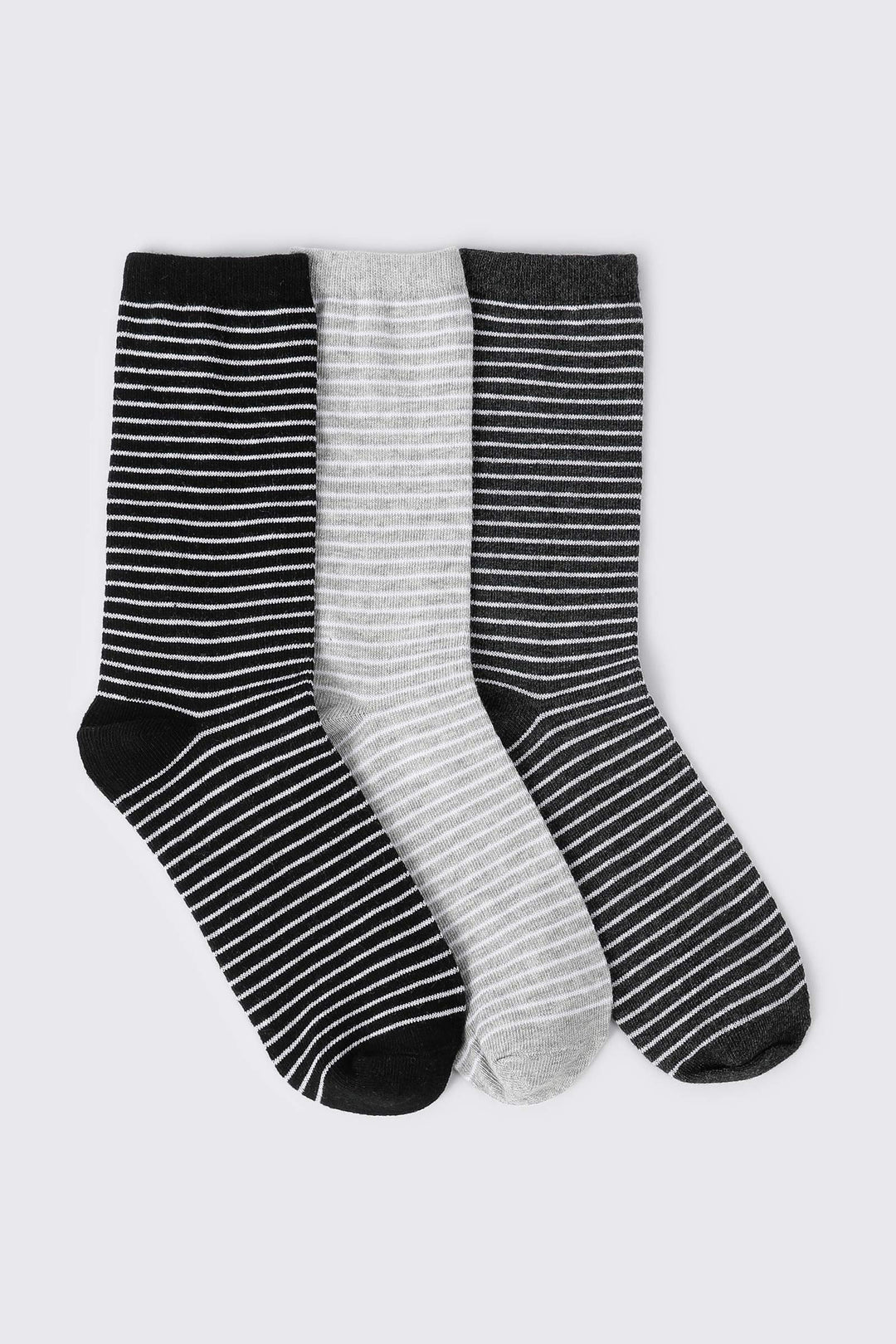 3-Pack Striped Crew Socks