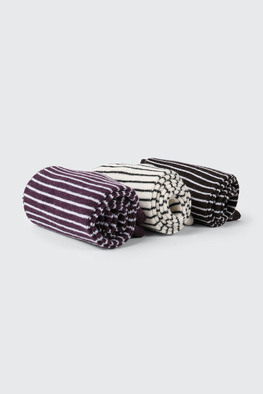 3 paires de mi-chaussettes rayées