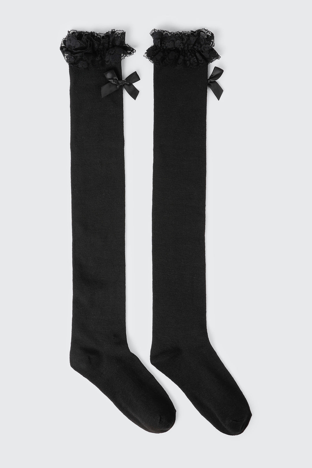 Lace Trim Bow Over the Knee Socks