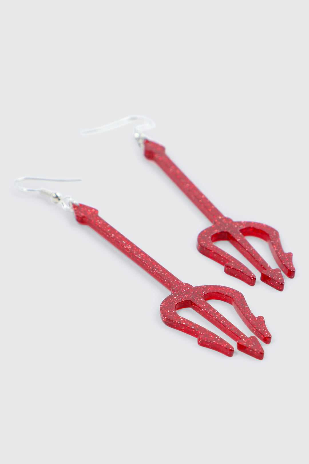 Glitter Devil Pitchfork Earrings