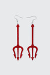 Glitter Devil Pitchfork Earrings