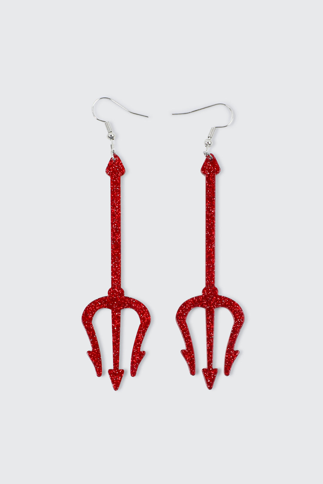 Glitter Devil Pitchfork Earrings