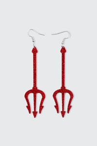 Glitter Devil Pitchfork Earrings