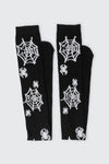 Fuzzy Spiderweb Over the Knee Socks