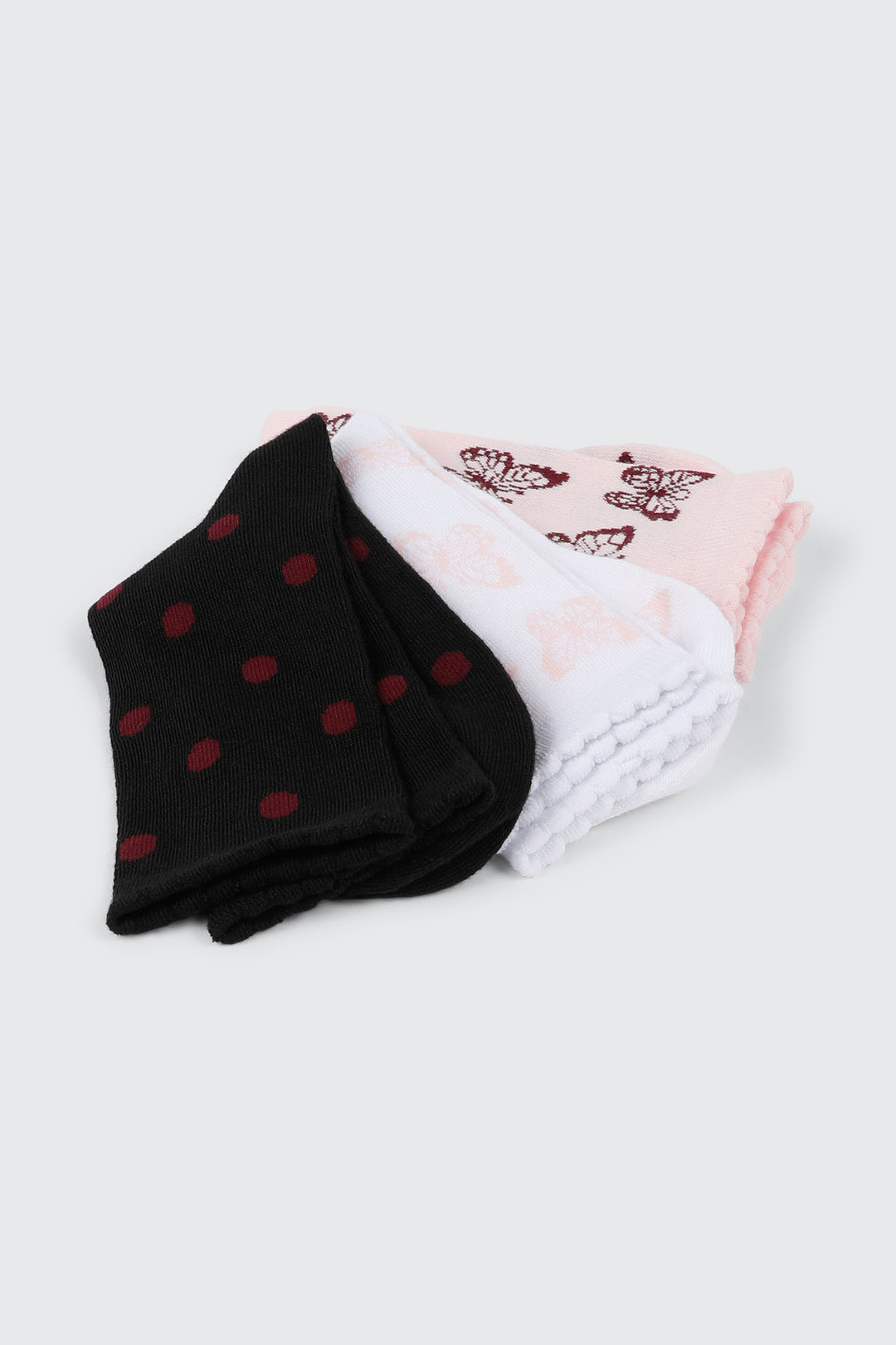 Bas mi-chaussettes papillons