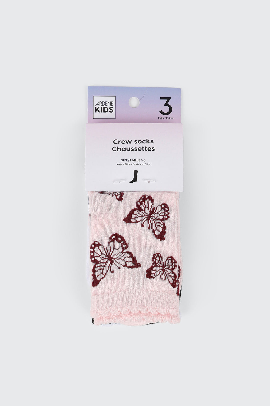 Bas mi-chaussettes papillons