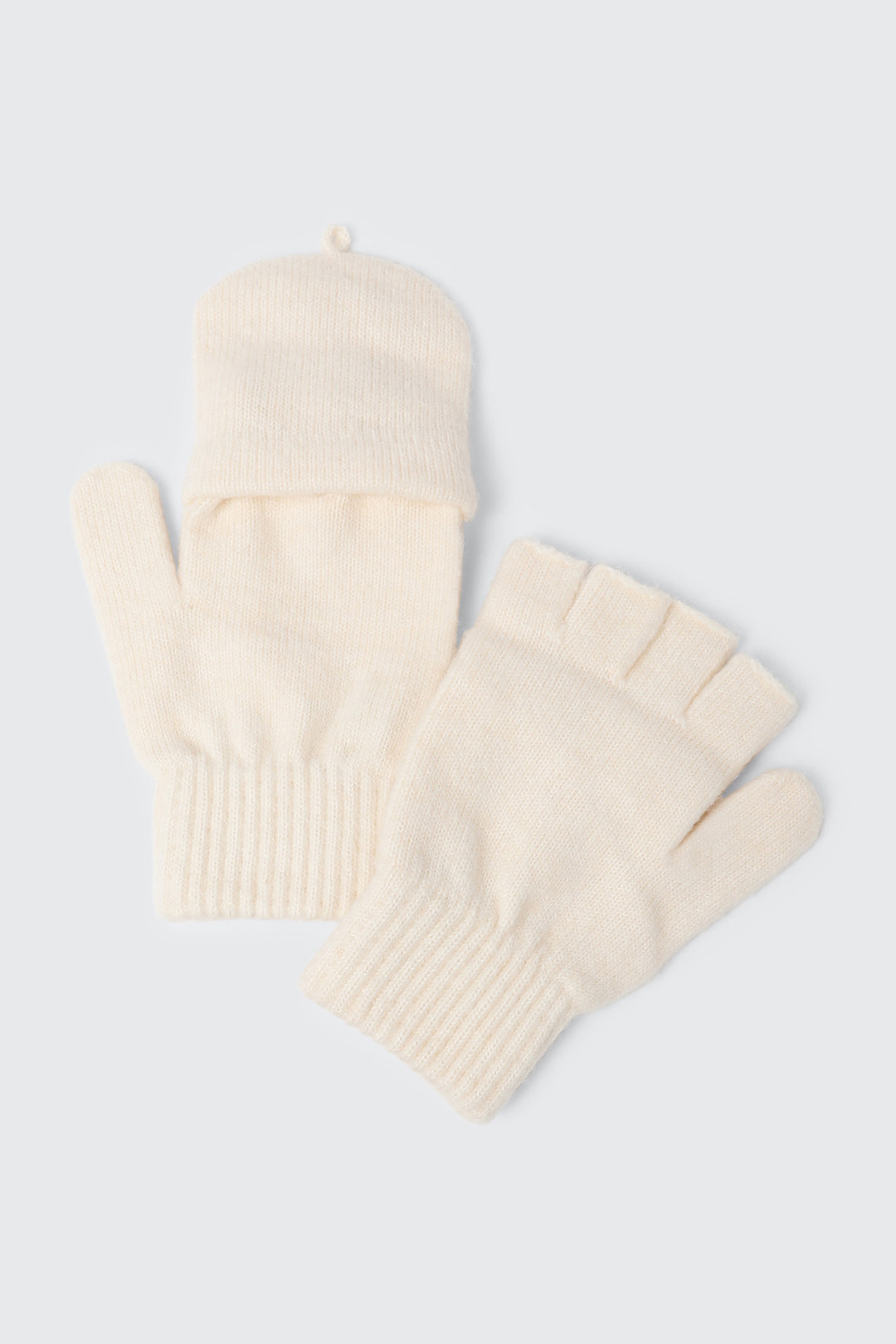 Wool Blend Convertible Fingerless Gloves