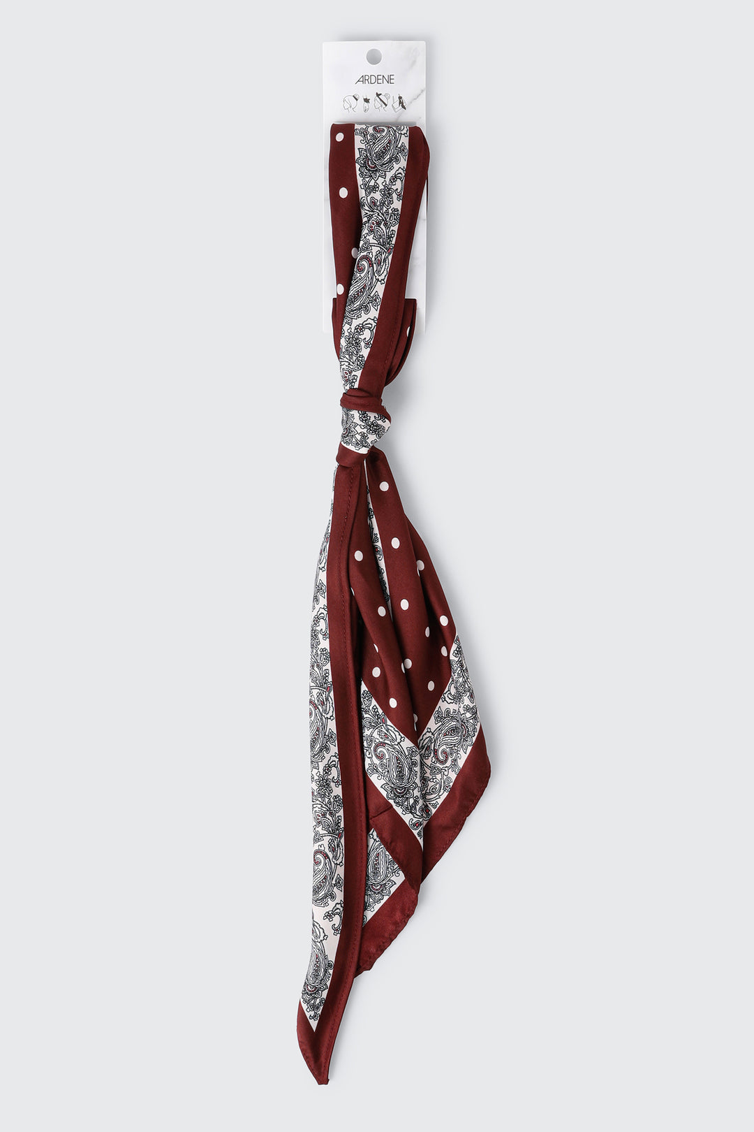 Satin Polka Dot & Paisley Triangle Scarf