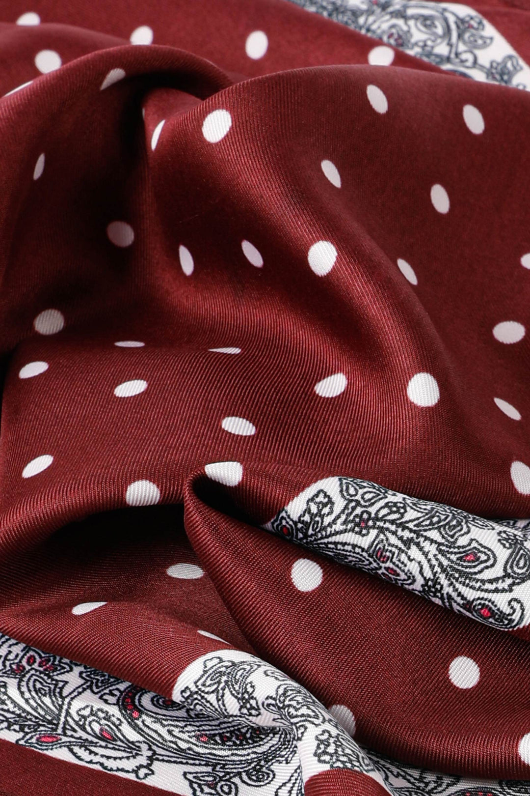 Satin Polka Dot & Paisley Triangle Scarf