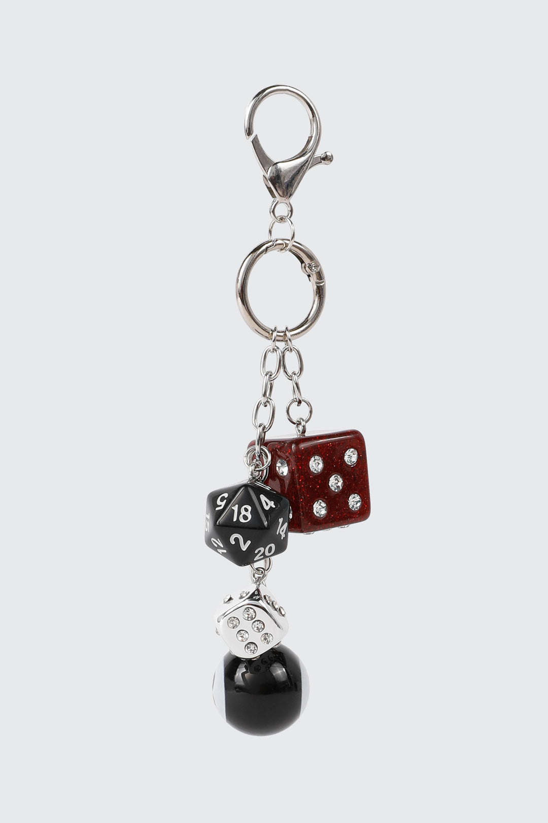 Porte-clés à breloques en forme de dés