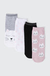 4-Pack Cat Ankle Socks