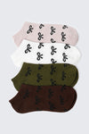 4-Pack Bow Ankle Socks