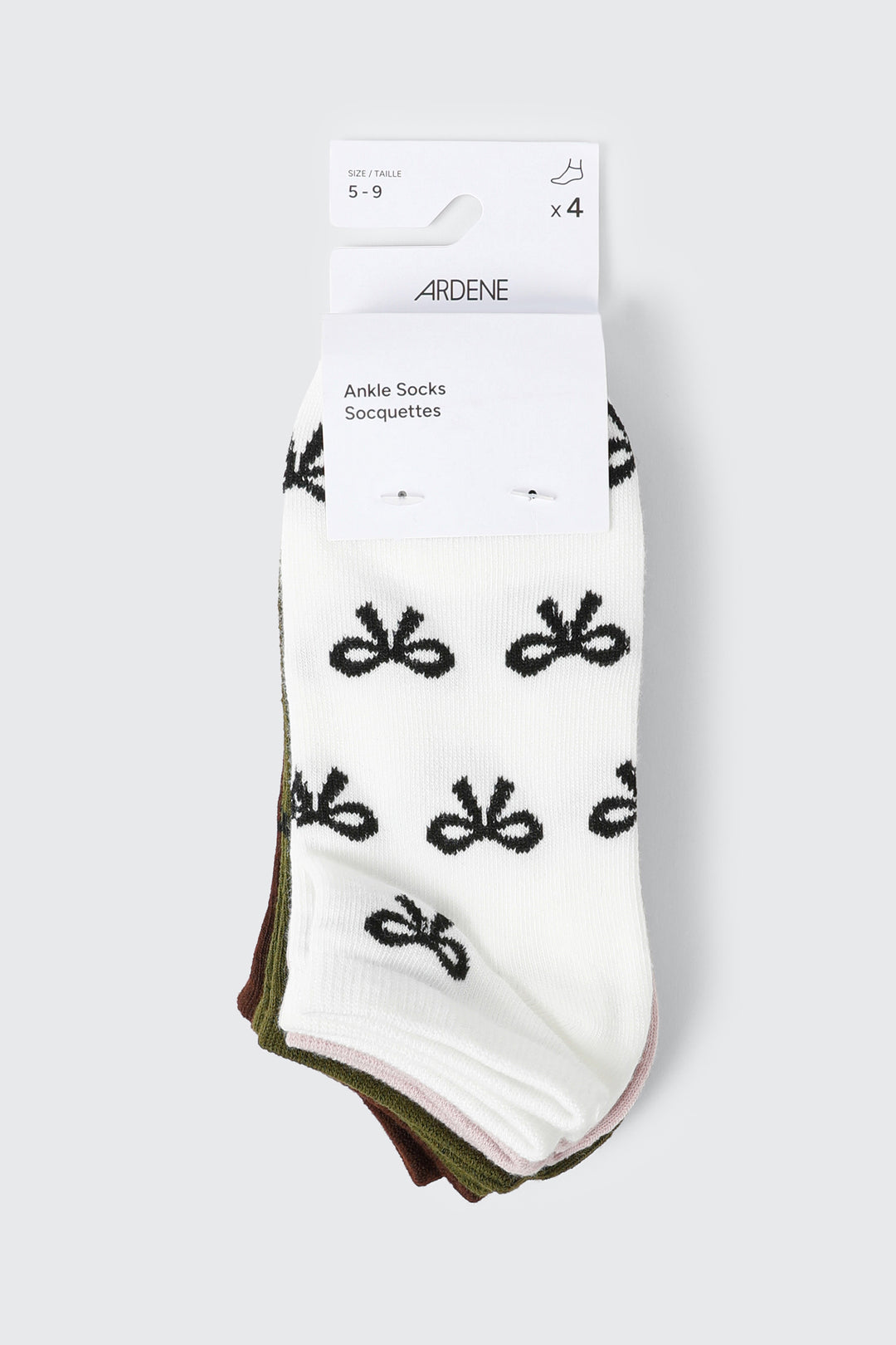 4-Pack Bow Ankle Socks