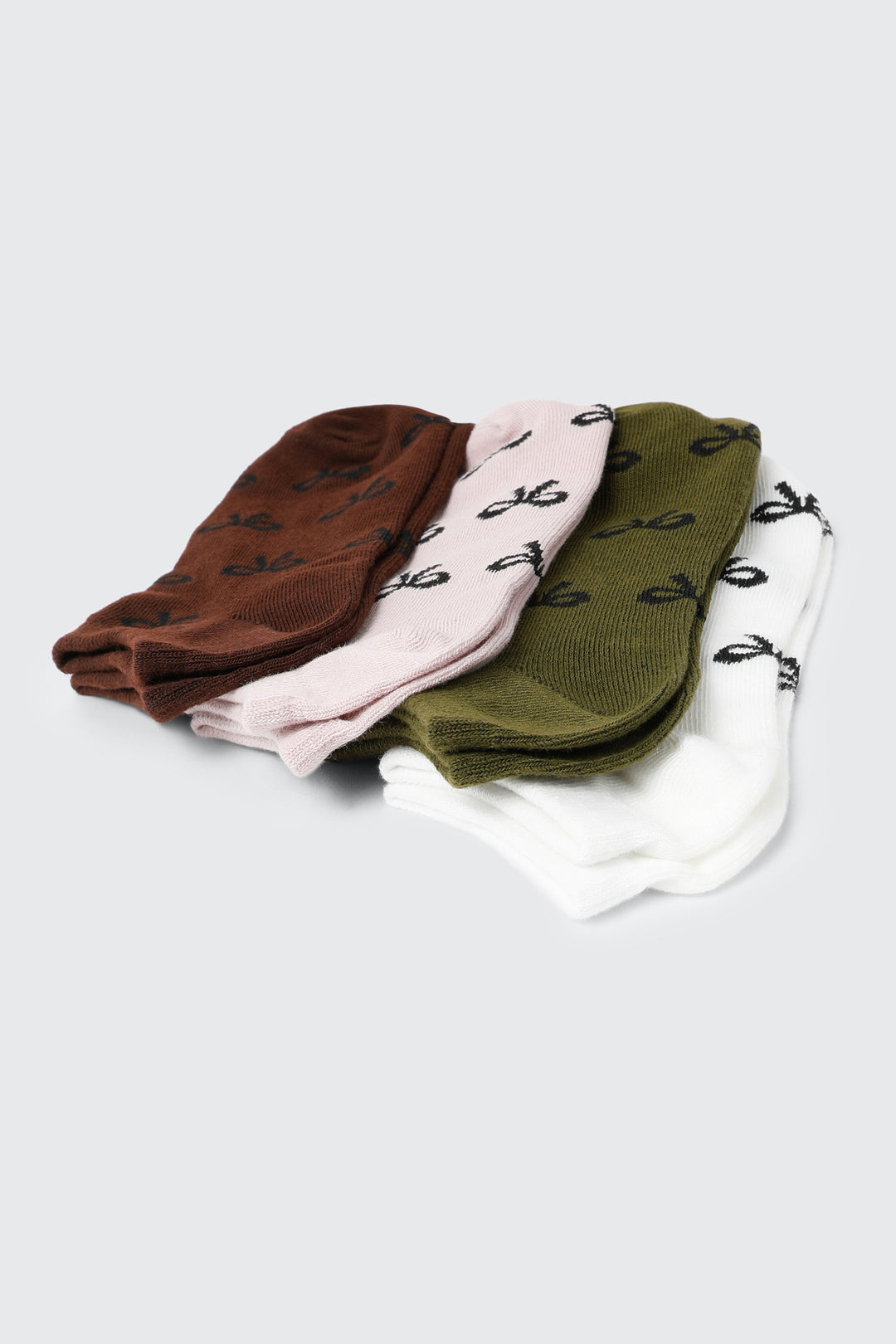 4-Pack Bow Ankle Socks