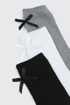 3-Pack Bow Detail Crew Socks