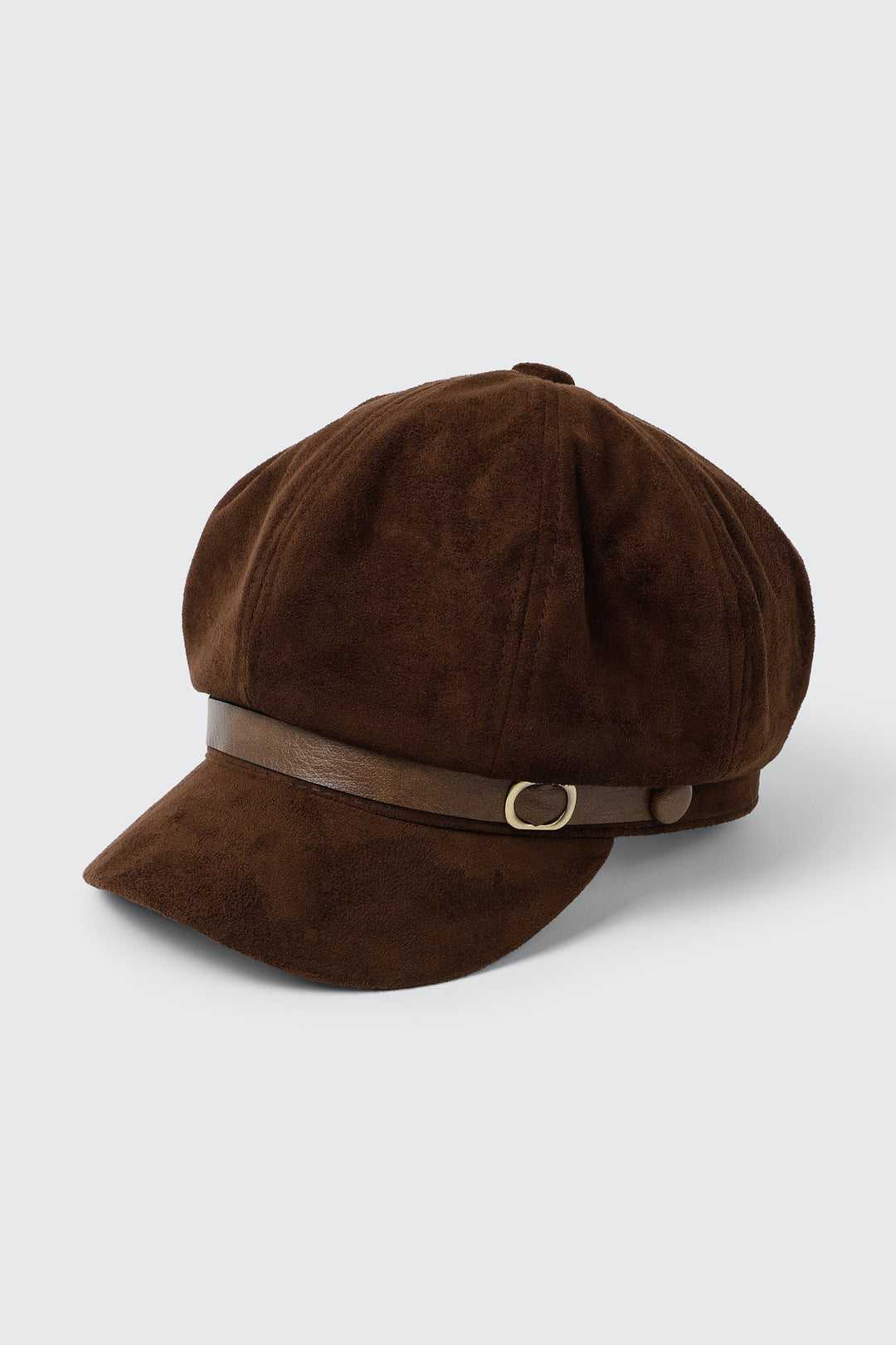 Newsboy Cap with Faux Leather Trim