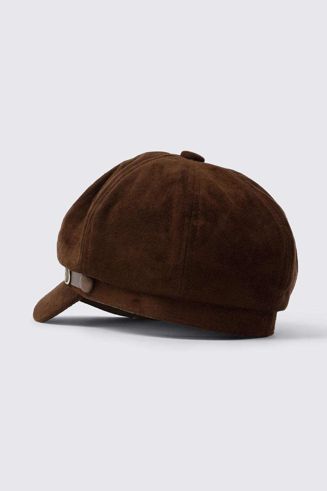 Newsboy Cap with Faux Leather Trim