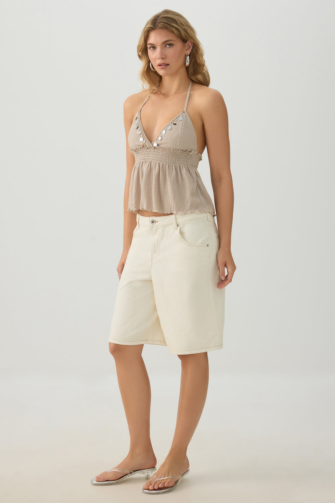 Low Rise Rigid Denim Jorts