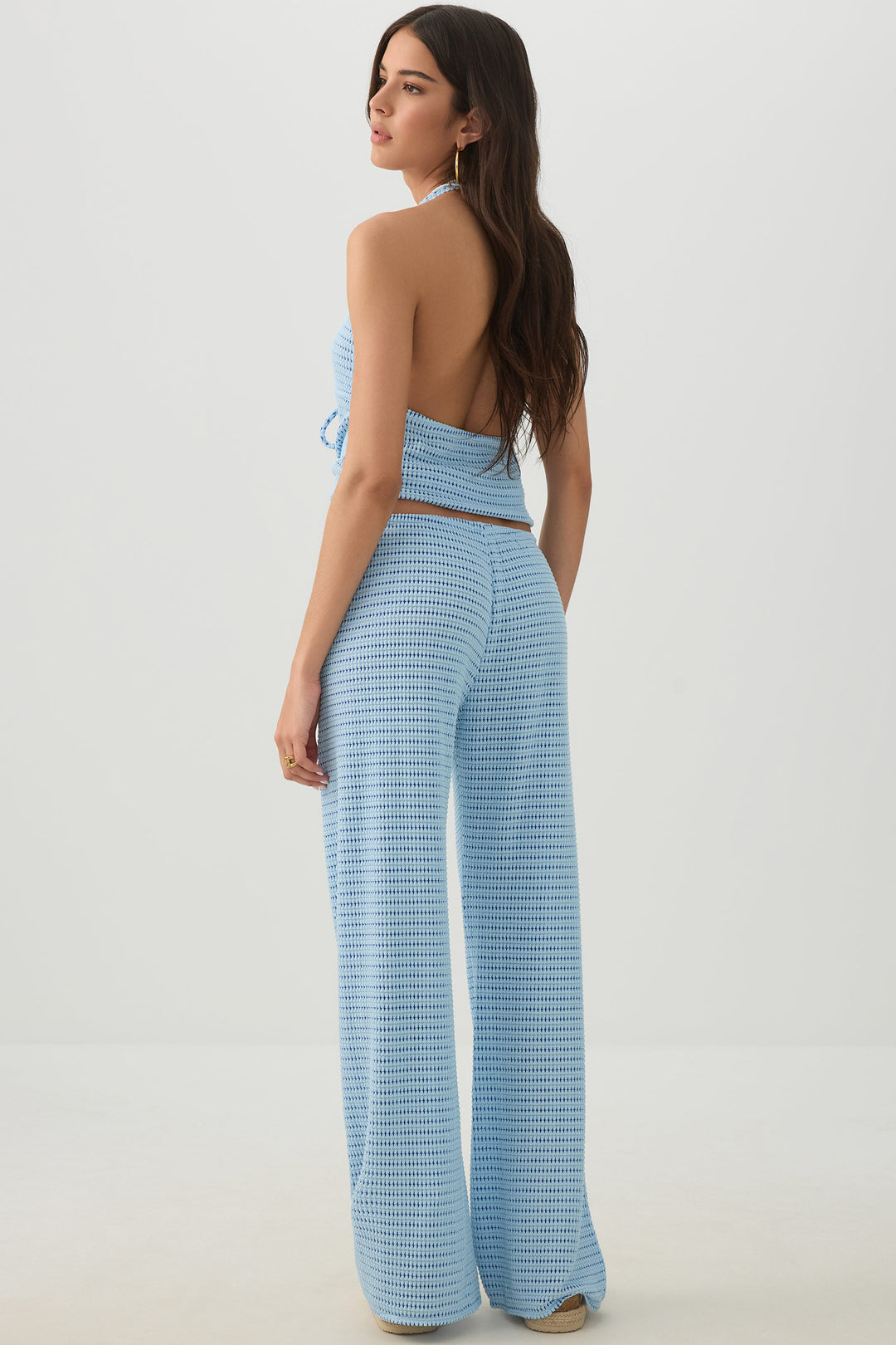 Pantalon en tricot crochet à maille ouverte
