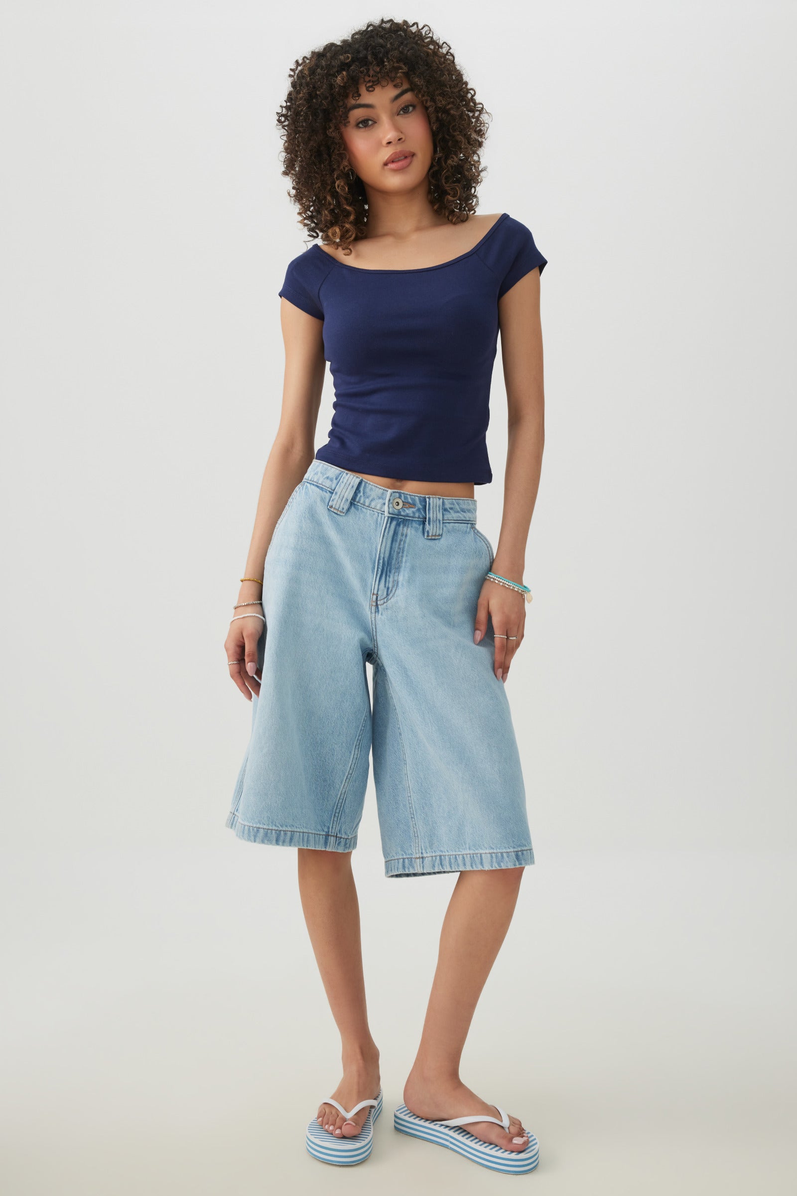 Off Shoulder Rib Crop Top | Ardene
