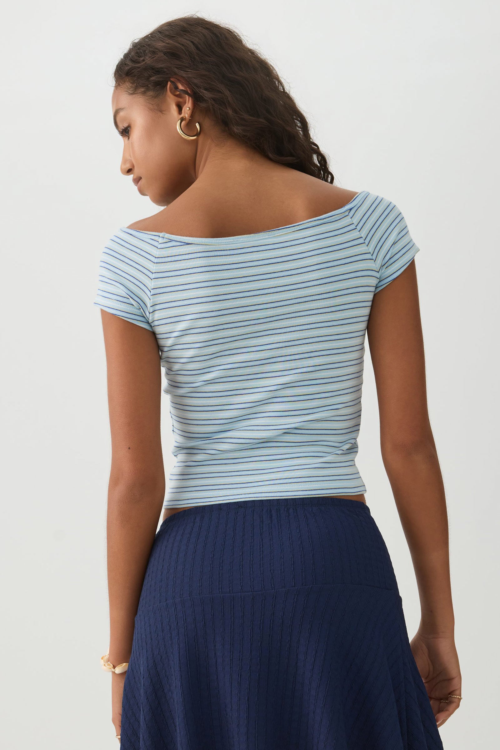 トップス eaphi MULTI SHOULDER PARTS RIB TOPS Off Shoulder Rib Crop Top | Ardene
