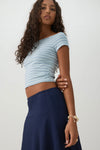 Off Shoulder Rib Crop Top
