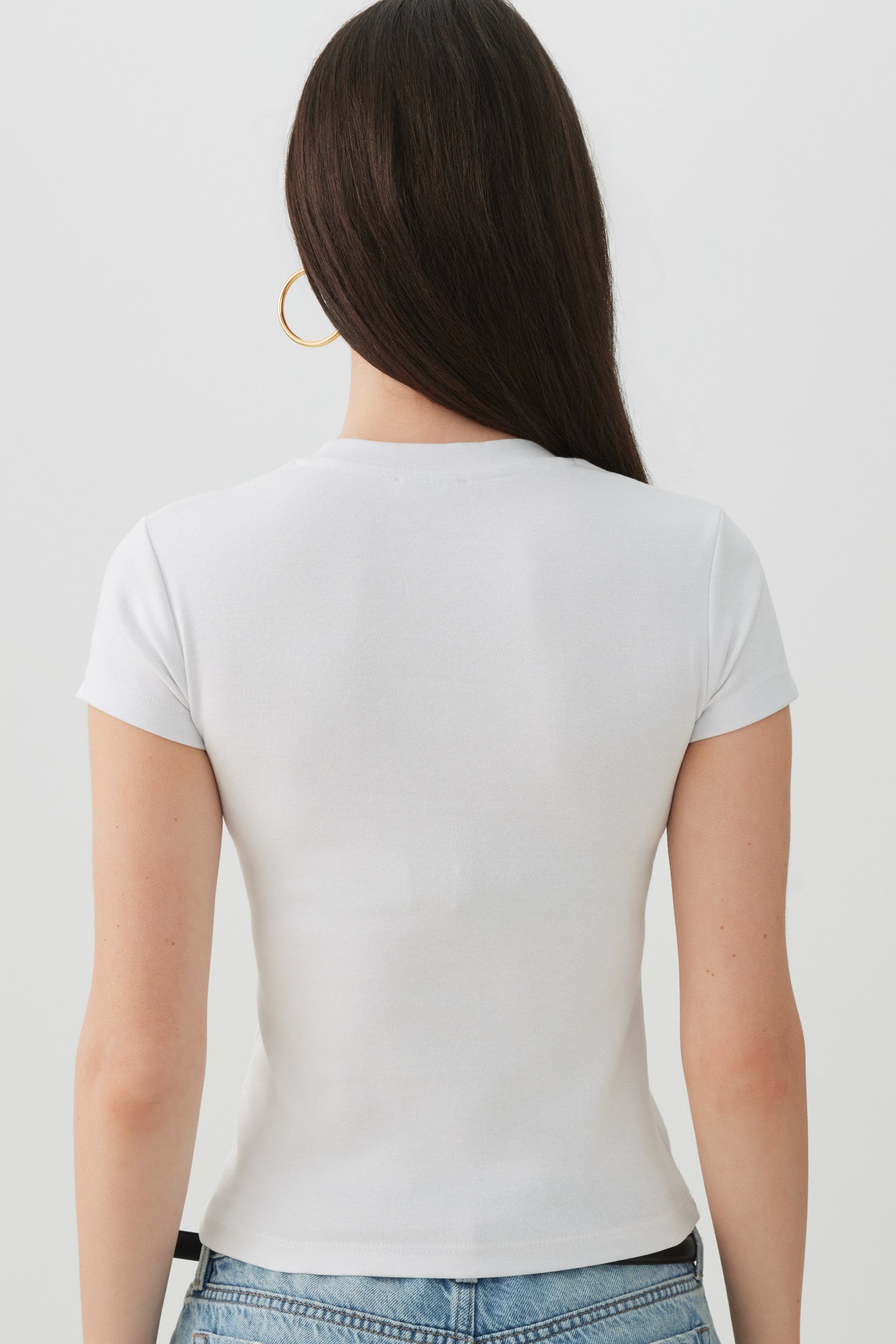 Cropped Ribbed Crew Neck T-Shirt | Ardene