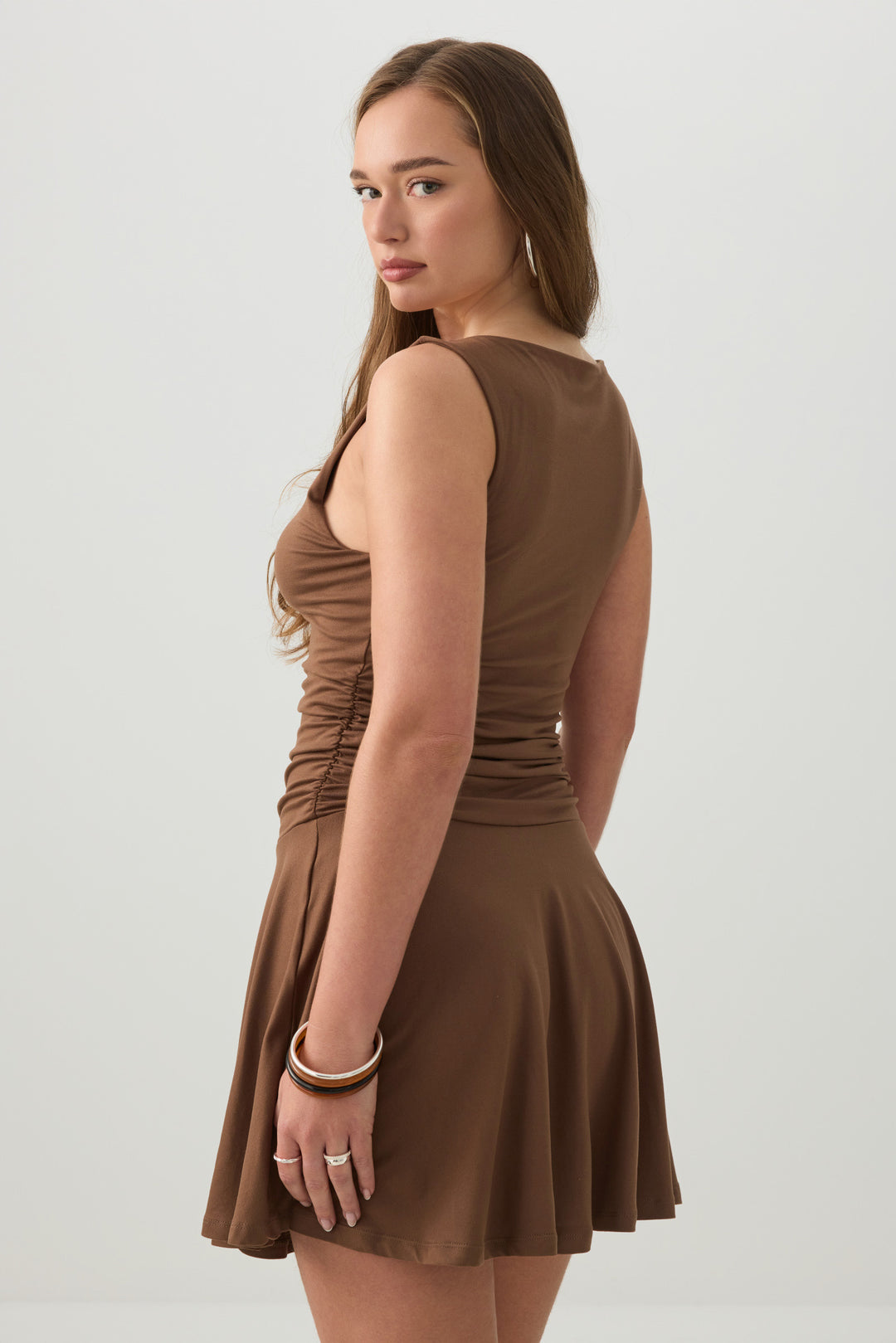 Robe mini froncée