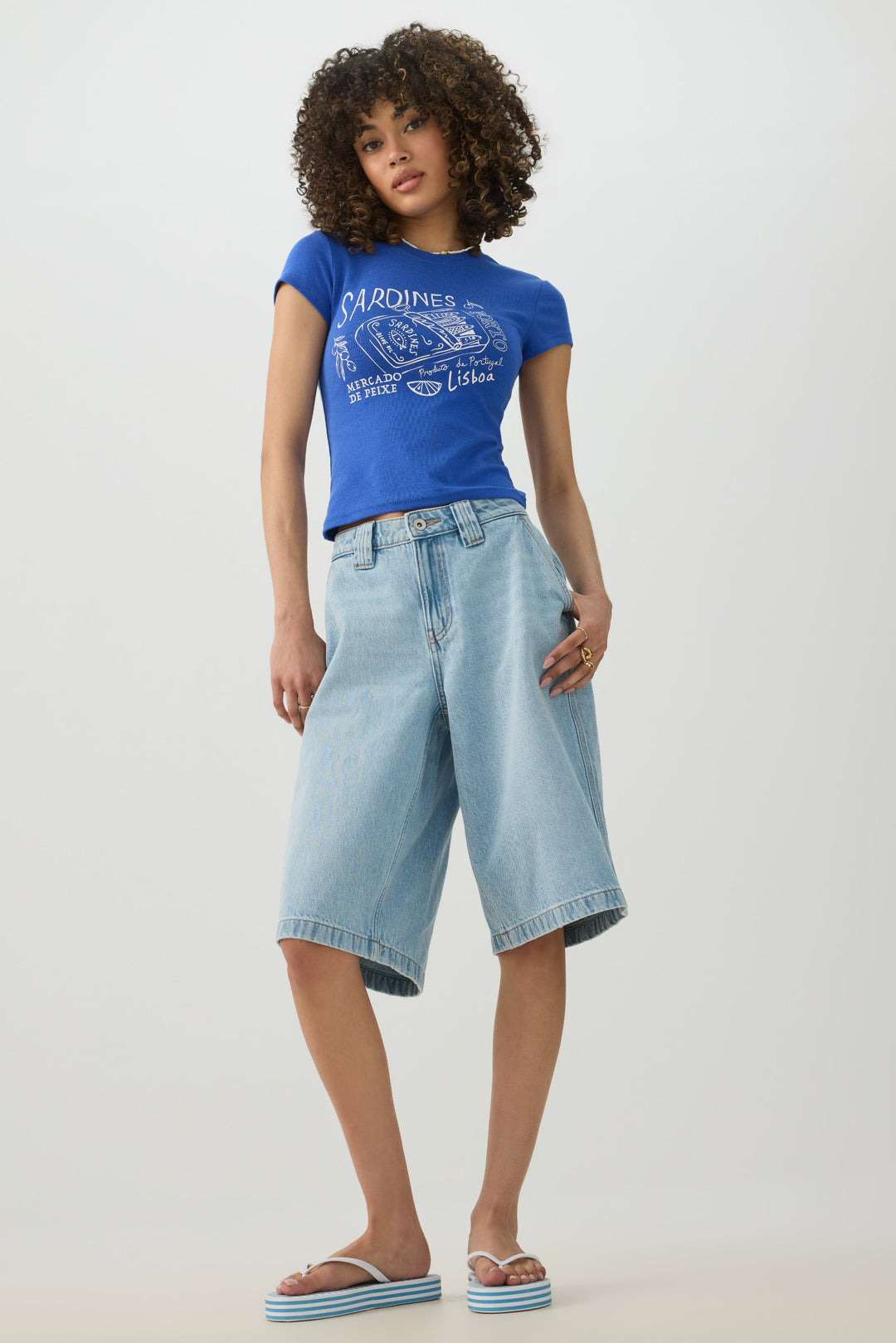 Printed Rib Crop T-Shirt