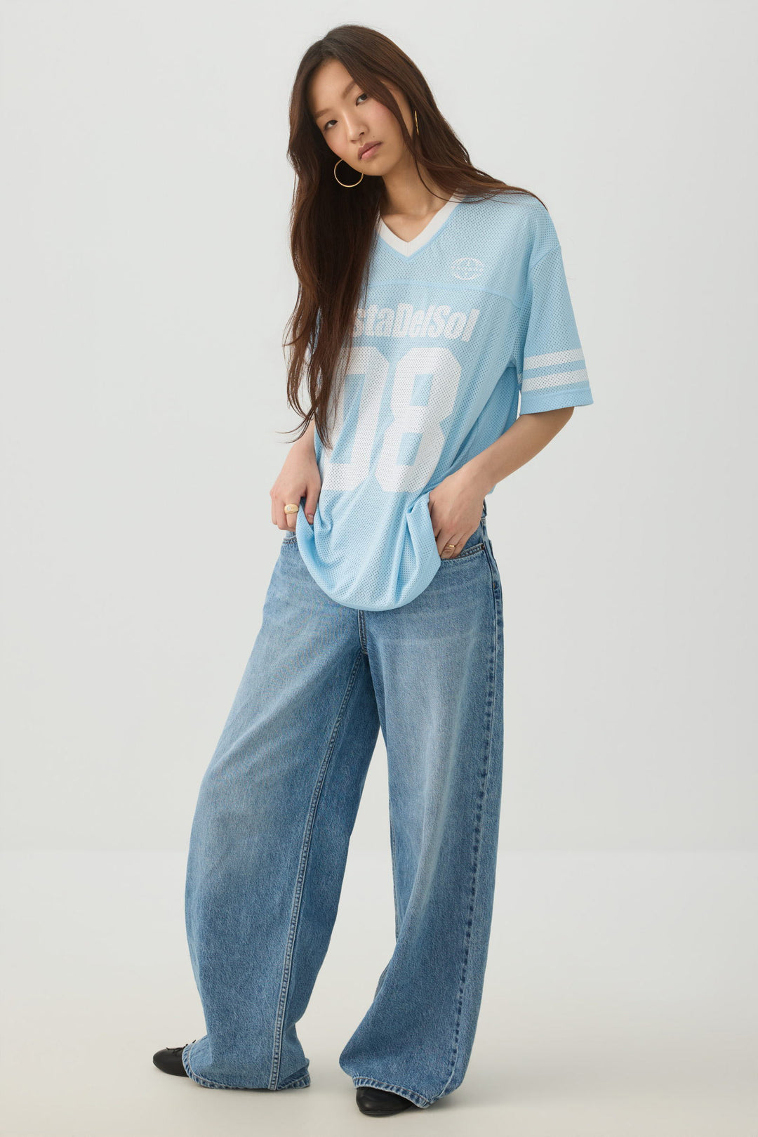 Oversized Football Mesh T-Shirt