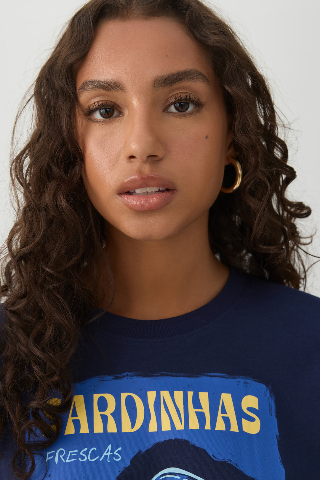 Sardine Print Drop Shoulder T-Shirt