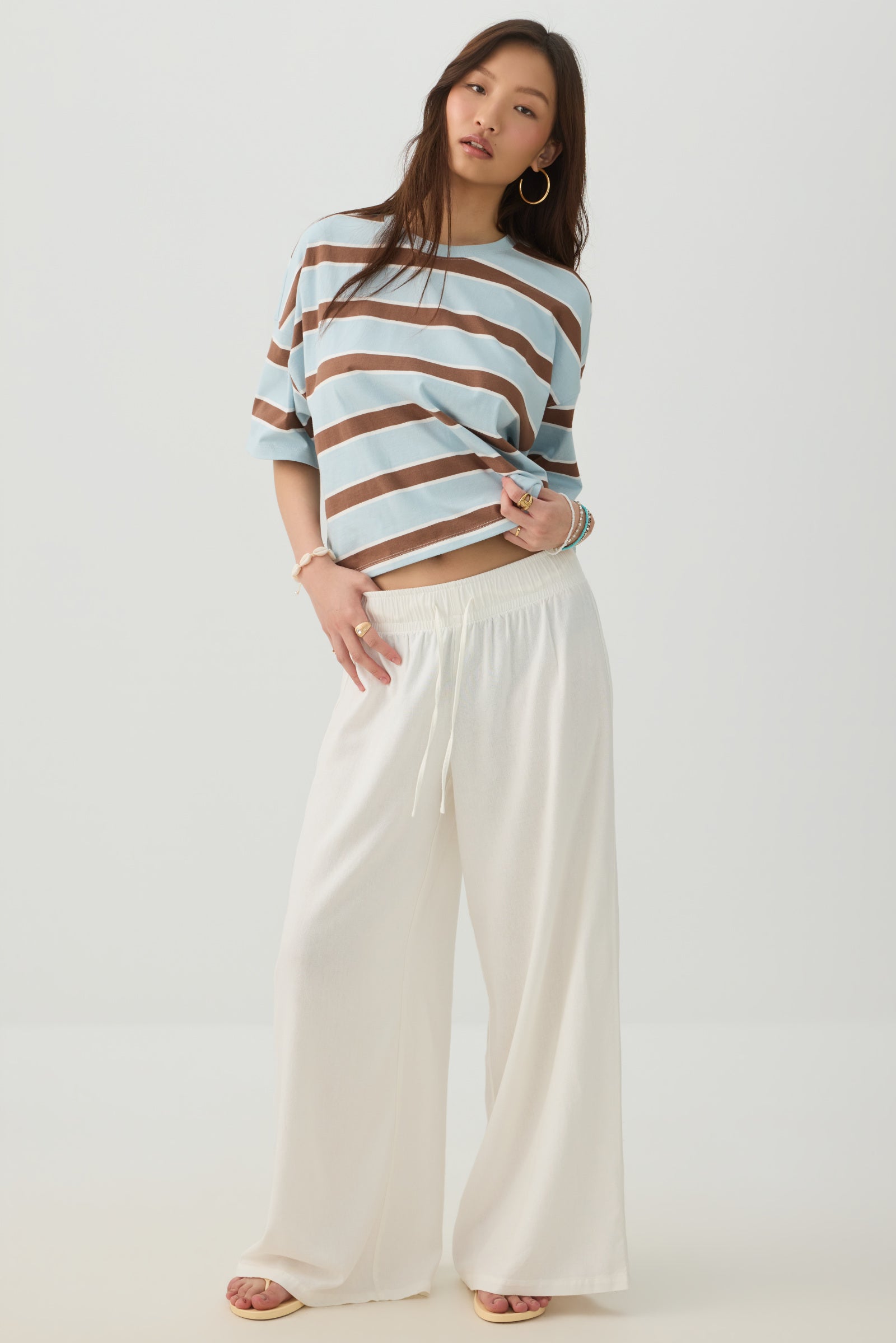 Striped Drop Shoulder T-Shirt | Ardene